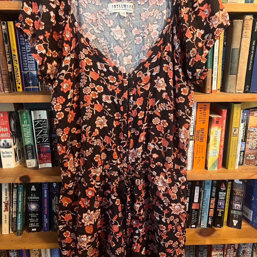 Idyllwind Black and Red Floral romper